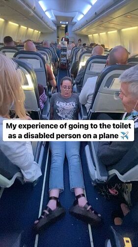 Jennie Berry | Disabled Blog♿️ shared a post on Instagram: "Update: please sign my petition which can be found in my ‘plane toilet’ highlight‼️

I recently went on holiday and unfortunately our @tuiuk flight was changed to @albastar.airline - a small...